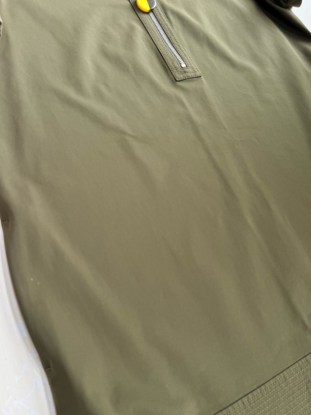 Lafayette 148 dressesOlive Green Short Quarter-Zip Pullover with Yellow Zip Pull